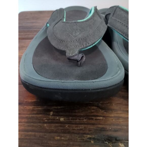 MUCK WANDERER FLIP FLOPS GRAY/TEAL WOMENS SIZE 11 EXCELLENT CONDITION - Picture 4 of 5